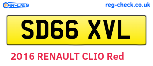 SD66XVL are the vehicle registration plates.