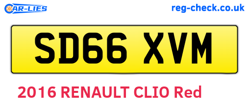 SD66XVM are the vehicle registration plates.