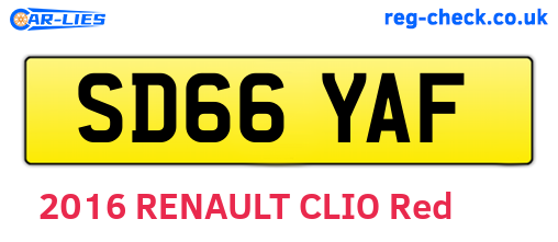 SD66YAF are the vehicle registration plates.