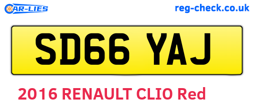 SD66YAJ are the vehicle registration plates.
