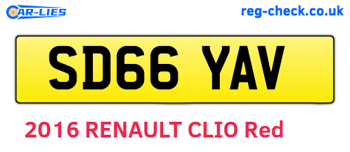 SD66YAV are the vehicle registration plates.