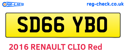 SD66YBO are the vehicle registration plates.