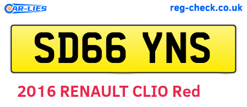 SD66YNS are the vehicle registration plates.