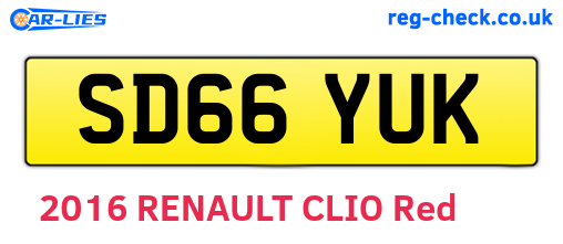SD66YUK are the vehicle registration plates.