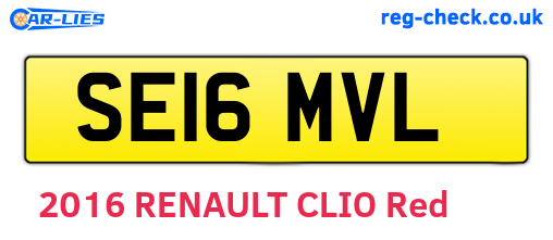 SE16MVL are the vehicle registration plates.