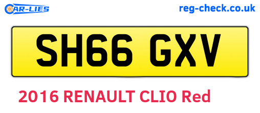 SH66GXV are the vehicle registration plates.