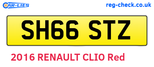 SH66STZ are the vehicle registration plates.