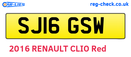 SJ16GSW are the vehicle registration plates.