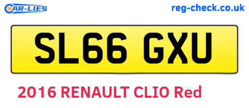 SL66GXU are the vehicle registration plates.