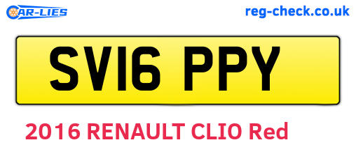 SV16PPY are the vehicle registration plates.