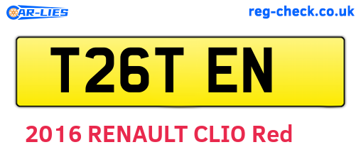 T26TEN are the vehicle registration plates.