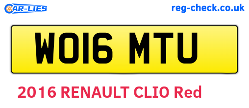 WO16MTU are the vehicle registration plates.