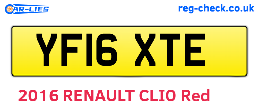 YF16XTE are the vehicle registration plates.