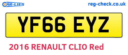 YF66EYZ are the vehicle registration plates.