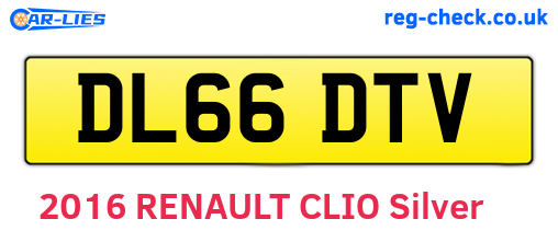 DL66DTV are the vehicle registration plates.