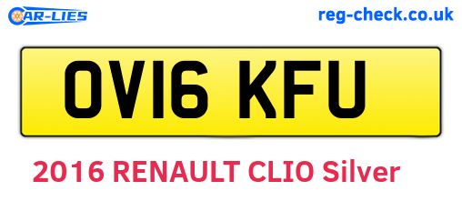 OV16KFU are the vehicle registration plates.