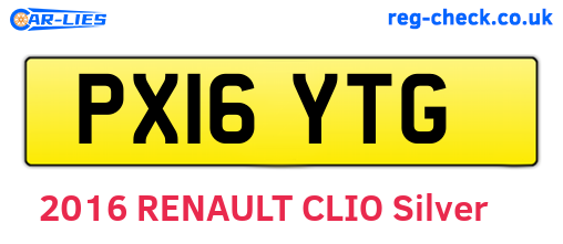 PX16YTG are the vehicle registration plates.