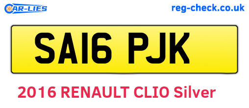 SA16PJK are the vehicle registration plates.