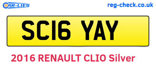 SC16YAY are the vehicle registration plates.