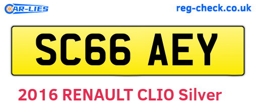 SC66AEY are the vehicle registration plates.