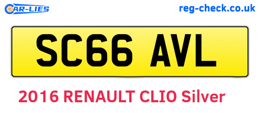 SC66AVL are the vehicle registration plates.