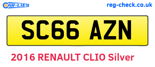 SC66AZN are the vehicle registration plates.