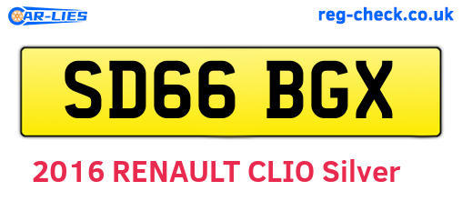 SD66BGX are the vehicle registration plates.