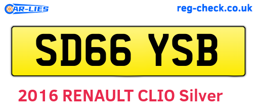 SD66YSB are the vehicle registration plates.