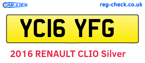 YC16YFG are the vehicle registration plates.