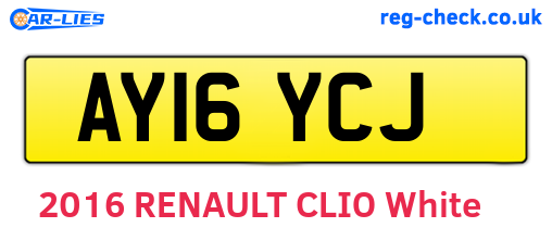 AY16YCJ are the vehicle registration plates.