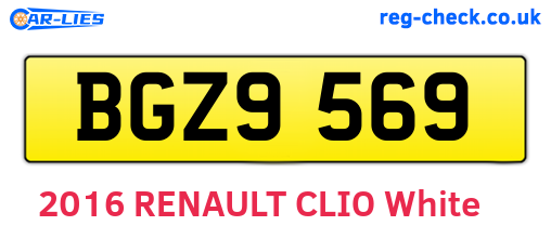 BGZ9569 are the vehicle registration plates.