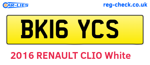BK16YCS are the vehicle registration plates.