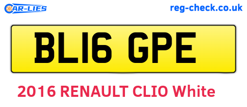 BL16GPE are the vehicle registration plates.
