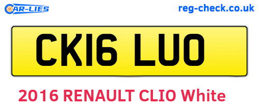 CK16LUO are the vehicle registration plates.
