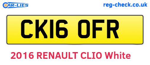 CK16OFR are the vehicle registration plates.