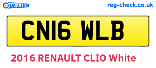 CN16WLB are the vehicle registration plates.