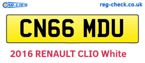 CN66MDU are the vehicle registration plates.
