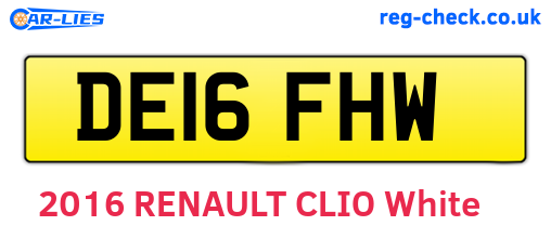DE16FHW are the vehicle registration plates.