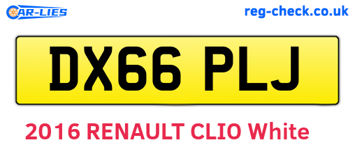 DX66PLJ are the vehicle registration plates.