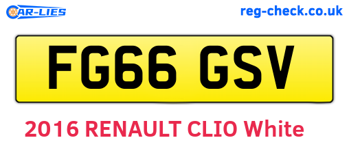 FG66GSV are the vehicle registration plates.
