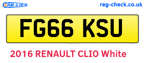 FG66KSU are the vehicle registration plates.