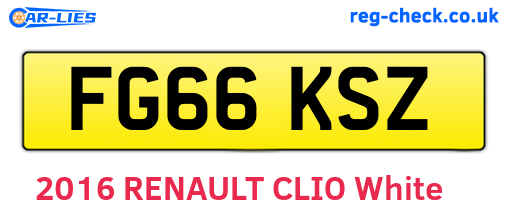 FG66KSZ are the vehicle registration plates.