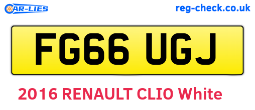 FG66UGJ are the vehicle registration plates.