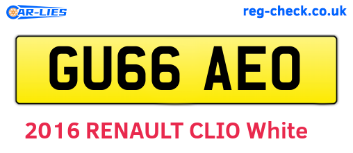 GU66AEO are the vehicle registration plates.