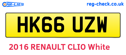 HK66UZW are the vehicle registration plates.