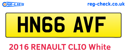 HN66AVF are the vehicle registration plates.