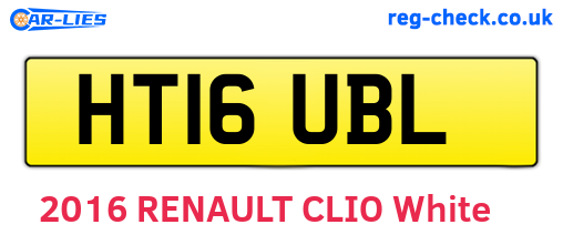 HT16UBL are the vehicle registration plates.