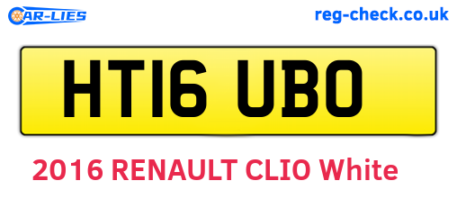 HT16UBO are the vehicle registration plates.