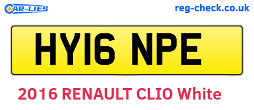 HY16NPE are the vehicle registration plates.