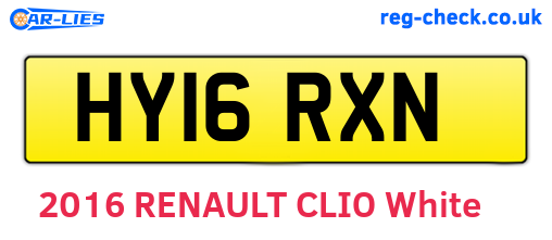 HY16RXN are the vehicle registration plates.